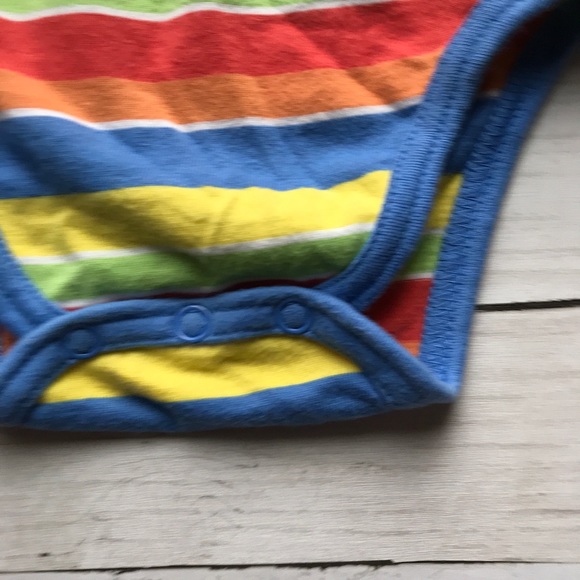 Little Me Baby Colorful Stripe Short Sleeve Onesie - Picture 5 of 7